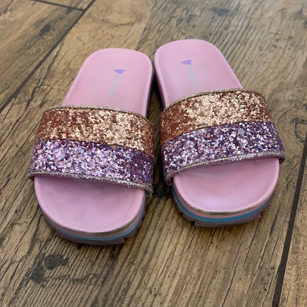 J crew Crewcuts slides Glitter